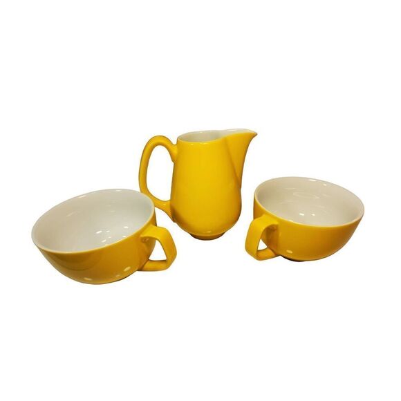 Vintage Yellow Rosenthal Germany 3 Piece Cup And Creamer Set. - Picture 3 of 7